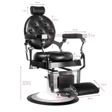 Gabbiano fotel barberski Imperator czarny Gabbiano fotel barberski Imperator czarny