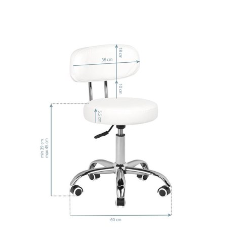 Taboret kosmetyczny do pedicure A-007 biały Taboret kosmetyczny do pedicure A-007 biały
