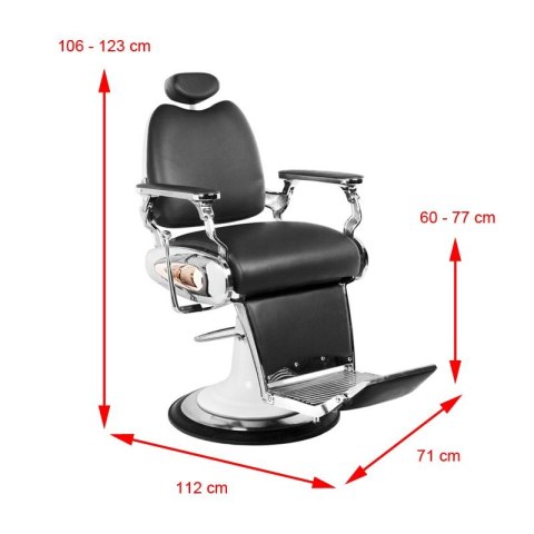 Gabbiano fotel barberski Moto Style czarny Gabbiano fotel barberski Moto Style czarny