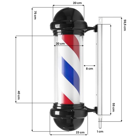 Plafon podświetlany pole barber shop BB-02 czarny duży Plafon podświetlany pole barber shop BB-02 czarny duży