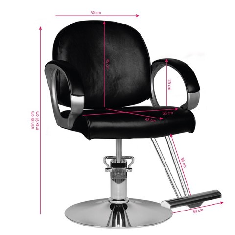 Hair System fotel fryzjerski HS00 czarny Hair System fotel fryzjerski HS00 czarny