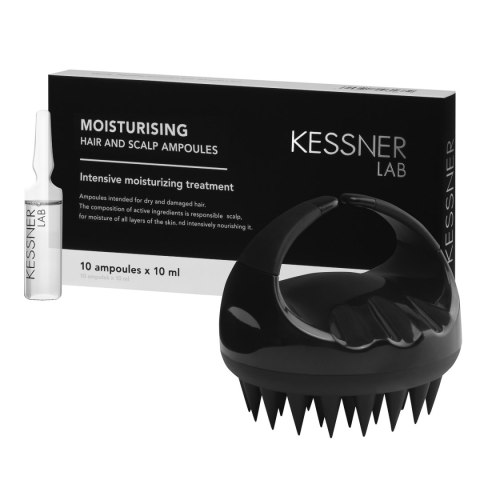 Zestaw Szczotka do masażu głowy premium i Ampułki Kessner Lab Moisturizing Zestaw Szczotka do masażu głowy premium i Ampułki Kessner Lab Moisturizing