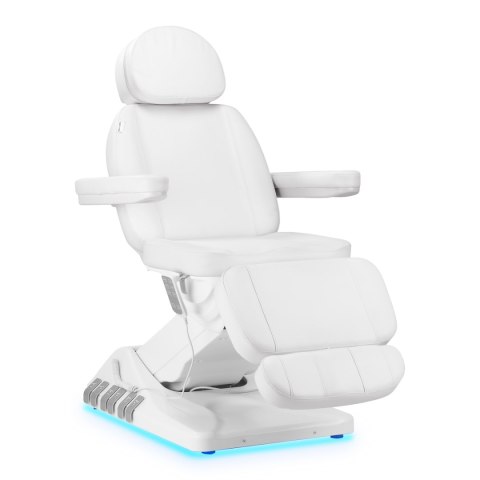 Elektryczny fotel kosmetyczny SILLON Luxury 3 silniki biały sterowanie nożne Elektryczny fotel kosmetyczny SILLON Luxury 3 silniki biały sterowanie nożne