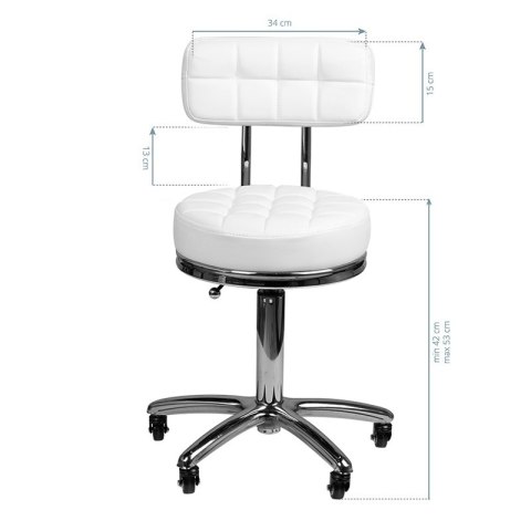 Taboret kosmetyczny AM-877 biały Taboret kosmetyczny AM-877 biały