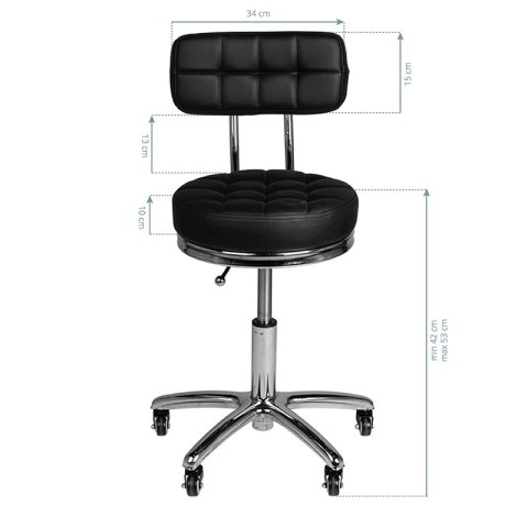 Taboret kosmetyczny AM-877 czarny Taboret kosmetyczny AM-877 czarny