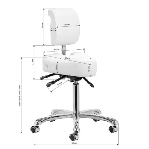 Taboret podologiczny 1005 Giovanni biały Taboret podologiczny 1005 Giovanni biały