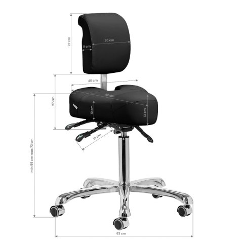 Taboret podologiczny 1005 Giovanni czarny Taboret podologiczny 1005 Giovanni czarny