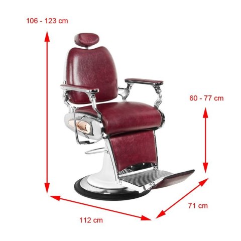 Gabbiano fotel barberski Moto Style bordowy Gabbiano fotel barberski Moto Style bordowy