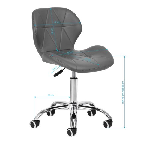 Taboret kosmetyczny QS-06 szary Taboret kosmetyczny QS-06 szary