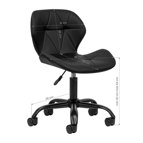 Taboret kosmetyczny QS-06B czarno czarny Taboret kosmetyczny QS-06B czarno czarny