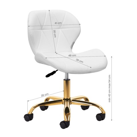 Taboret kosmetyczny QS-06G złoto biały Taboret kosmetyczny QS-06G złoto biały