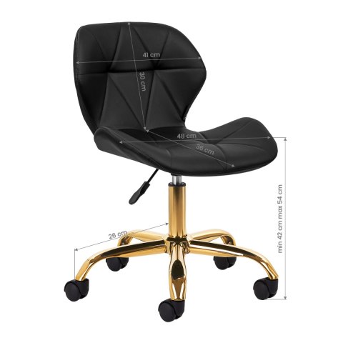 Taboret kosmetyczny QS-06G złoto czarny Taboret kosmetyczny QS-06G złoto czarny