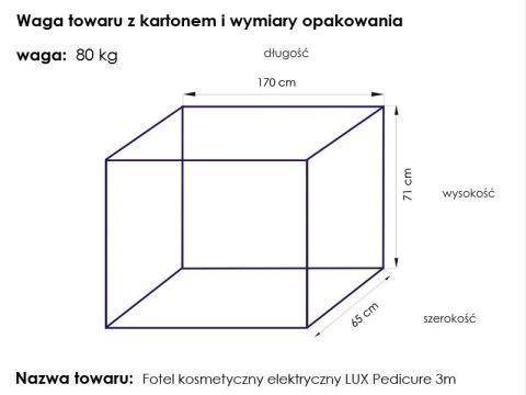 Fotel kosmetyczny elektr. Lux pedi 3M Fotel kosmetyczny elektr. Lux pedi 3M