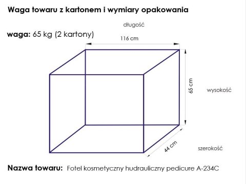 Fotel kosmetyczny hyd. A 234C pedi biały Fotel kosmetyczny hyd. A 234C pedi biały