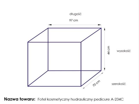 Fotel kosmetyczny hyd. A 234C pedi biały Fotel kosmetyczny hyd. A 234C pedi biały