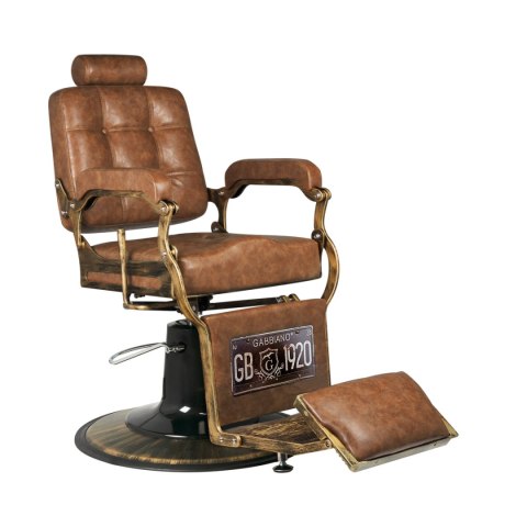 Gabbiano fotel barberski Boss Old Leather jasnobrązowy Gabbiano fotel barberski Boss Old Leather jasnobrązowy