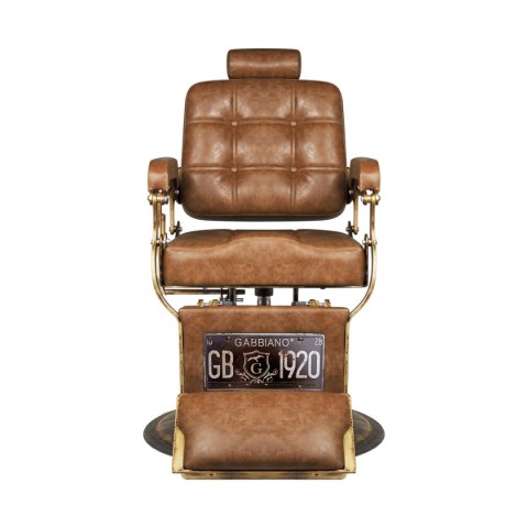 Gabbiano fotel barberski Boss Old Leather jasnobrązowy Gabbiano fotel barberski Boss Old Leather jasnobrązowy