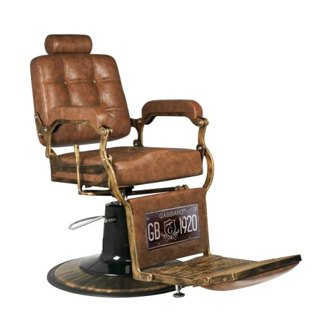 Gabbiano fotel barberski Boss Old Leather jasnobrązowy Gabbiano fotel barberski Boss Old Leather jasnobrązowy