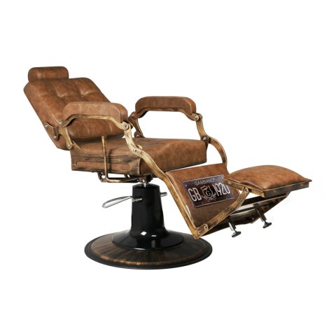 Gabbiano fotel barberski Boss Old Leather jasnobrązowy Gabbiano fotel barberski Boss Old Leather jasnobrązowy