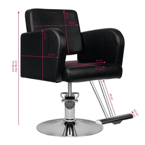 Hair System fotel fryzjerski HS92 czarny Hair System fotel fryzjerski HS92 czarny