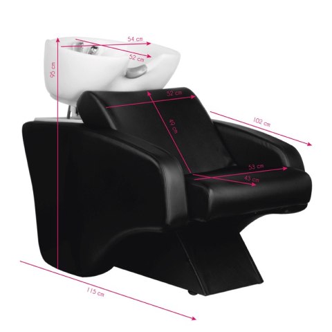 Hair System myjnia fryzjerska C38 czarna Hair System myjnia fryzjerska C38 czarna