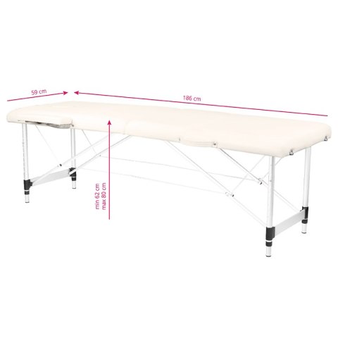 Stół składany do masażu aluminiowy komfort Activ Fizjo 2 segmentowe cream Stół składany do masażu aluminiowy komfort Activ Fizjo 2 segmentowe cream