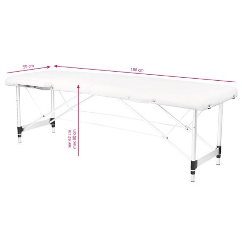 Stół składany do masażu aluminiowy komfort Activ Fizjo 2 segmentowe white Stół składany do masażu aluminiowy komfort Activ Fizjo 2 segmentowe white
