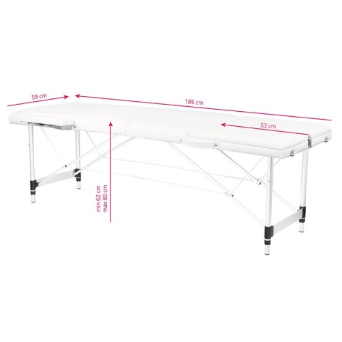 Stół składany do masażu aluminiowy komfort Activ Fizjo 3 segmentowy white Stół składany do masażu aluminiowy komfort Activ Fizjo 3 segmentowy white