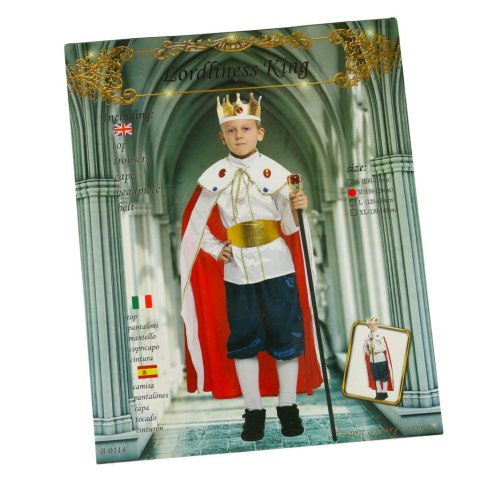 Kostium strój karnawałowy przebranie król korona peleryna jasełka rozmiar M Kostium strój karnawałowy przebranie król korona peleryna jasełka rozmiar M