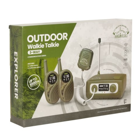 Walkie-talkie krótkofalówka zestaw z centralą dla dzieci khaki Walkie-talkie krótkofalówka zestaw z centralą dla dzieci khaki