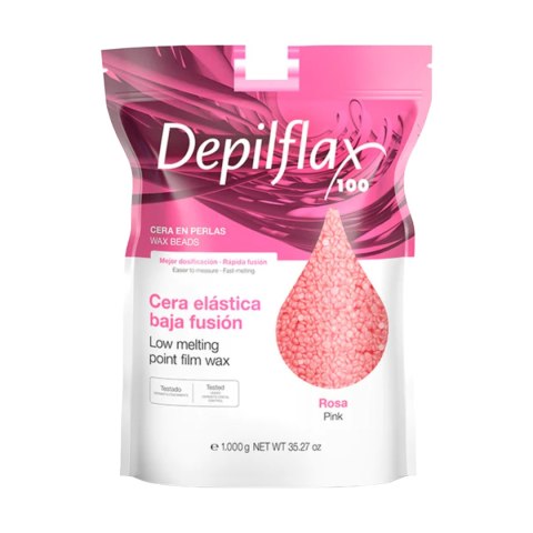 Depilflax 100 elastyczny wosk do depilacji o niskiej temperaturze topnienia perłowy rosa różane 1000 g Depilflax 100 elastyczny wosk do depilacji o niskiej temperaturze topnienia perłowy rosa różane 1000 g