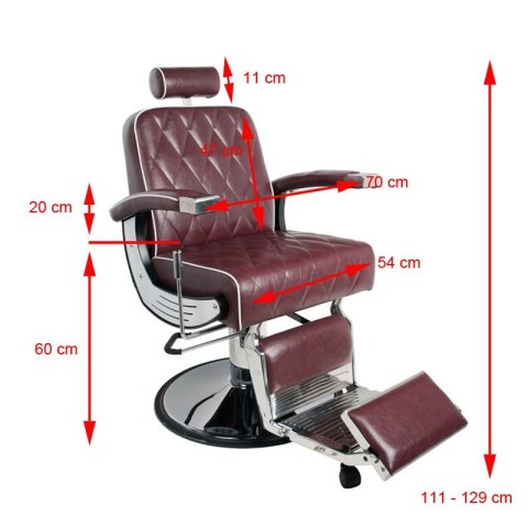 Gabbiano fotel barberski Imperial bordowy Gabbiano fotel barberski Imperial bordowy