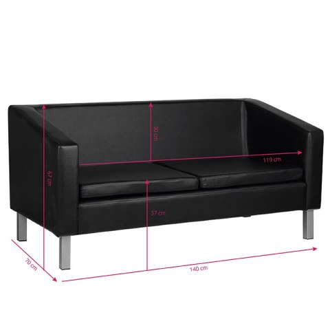 Gabbiano sofa do poczekalni BM18003 czarna Gabbiano sofa do poczekalni BM18003 czarna