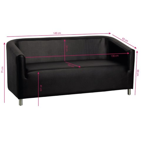 Gabbiano sofa do poczekalni M021 czarna Gabbiano sofa do poczekalni M021 czarna