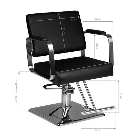 Hair System fotel fryzjerski HS202 czarny Hair System fotel fryzjerski HS202 czarny