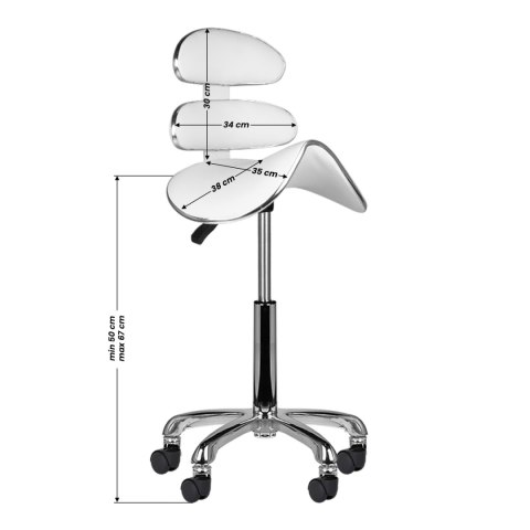 Taboret kosmetyczny roll speed AM-880 biały Taboret kosmetyczny roll speed AM-880 biały