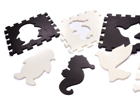 Mata edukacyjna piankowa puzzle kojec 114 x 114 x 1 cm czarna 25 elementów Mata edukacyjna piankowa puzzle kojec 114 x 114 x 1 cm czarna 25 elementów
