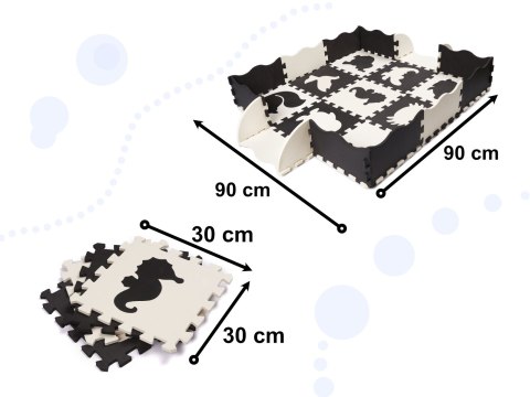 Mata edukacyjna piankowa puzzle kojec 114 x 114 x 1 cm czarna 25 elementów Mata edukacyjna piankowa puzzle kojec 114 x 114 x 1 cm czarna 25 elementów