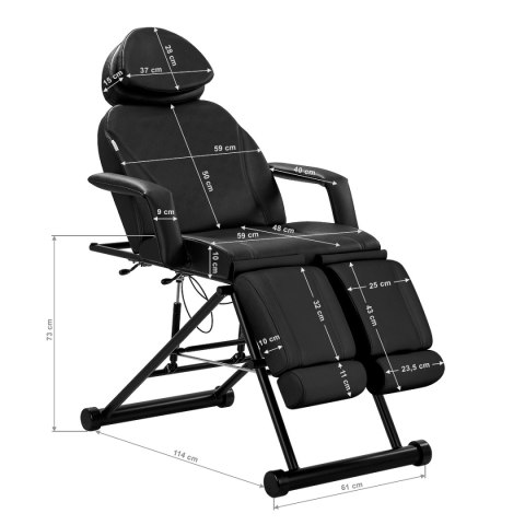 Fotel kosmetyczny Azzurro 563S pedi czarny Fotel kosmetyczny Azzurro 563S pedi czarny