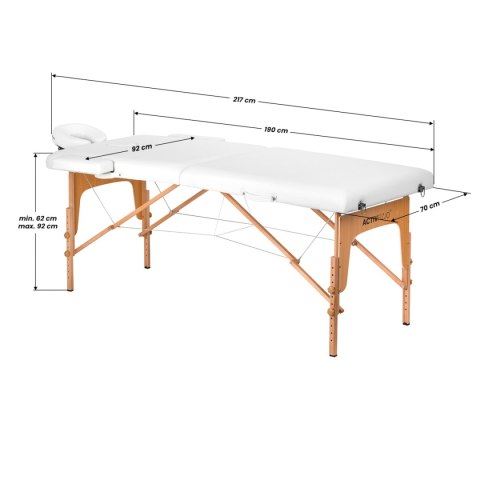 Stół składany do masażu drewniany Komfort Activ Fizjo Lux 2 segmentowy 190x70 BIAŁY Stół składany do masażu drewniany Komfort Activ Fizjo Lux 2 segmentowy 190x70 BIAŁY