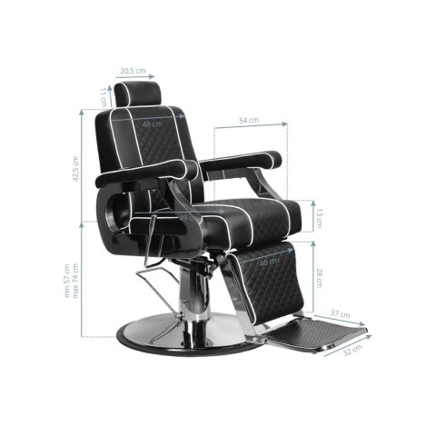 Gabbiano fotel barberski Paulo czarny Gabbiano fotel barberski Paulo czarny