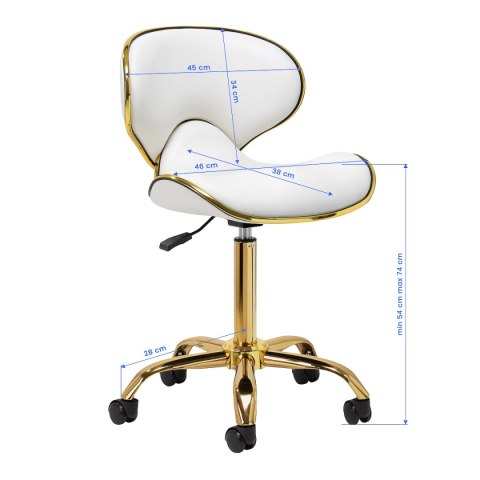 Gabbiano taboret kosmetyczny Q-4599G Biały Gabbiano taboret kosmetyczny Q-4599G Biały