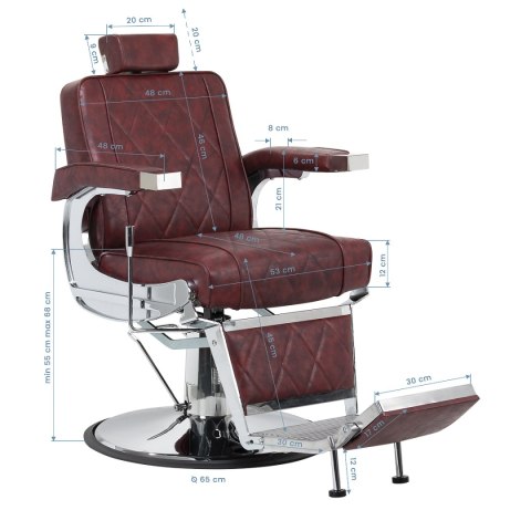 Hair System fotel barberski BM88066 bordowy Hair System fotel barberski BM88066 bordowy