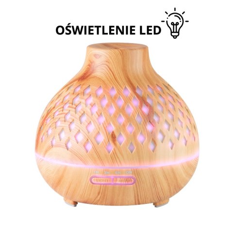 Aroma dyfuzor nawilżacz powietrza spa 10 light wood 400 ml + timer Aroma dyfuzor nawilżacz powietrza spa 10 light wood 400 ml + timer