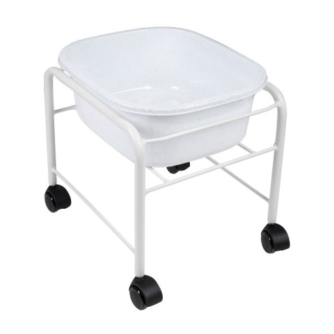 Brodzik do pedicure prosty z kółkami biały Brodzik do pedicure prosty z kółkami biały