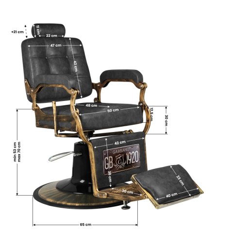 Gabbiano fotel barberski Boss HD Old Leather czarny Gabbiano fotel barberski Boss HD Old Leather czarny