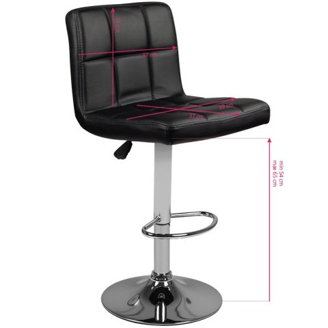 Hoker barowy M06 pikowany regulowany czarny Hoker barowy M06 pikowany regulowany czarny