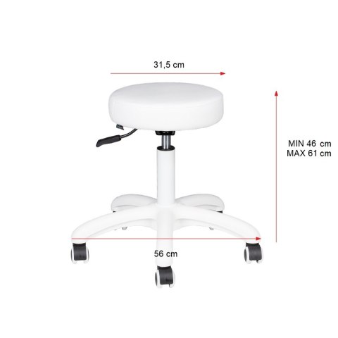 Taboret kosmetyczny AM-303-2 biały Taboret kosmetyczny AM-303-2 biały