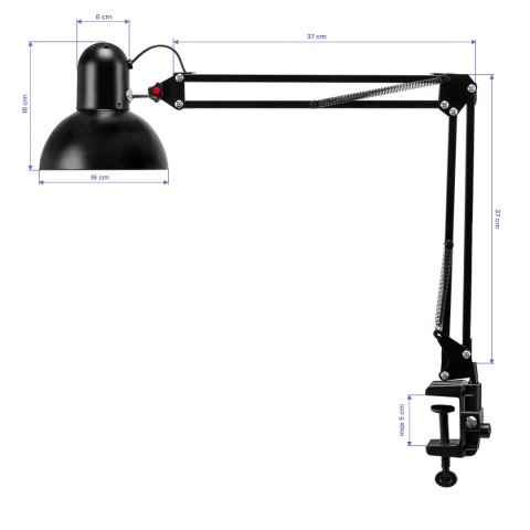 Lampa na biurko PiX 314 czarna Lampa na biurko PiX 314 czarna