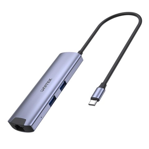 Hub Aktywny USB-C UNITEK 5Gbps, HDMI RJ-45 PD 100W Hub Aktywny USB-C UNITEK 5Gbps, HDMI RJ-45 PD 100W